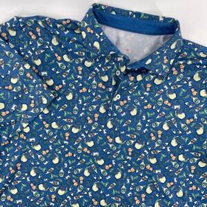 Southern Tide Mens M Short Sleeve Collared Polo Shirt‎ Fiesta Print